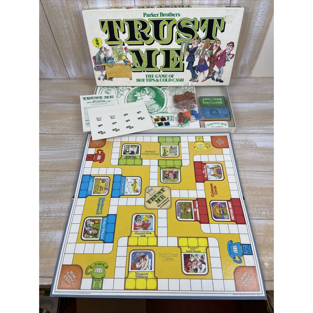 VTG Parker Brothers Board Game Trust Me - The Game of Hot Tips & Cold Cash *EUC